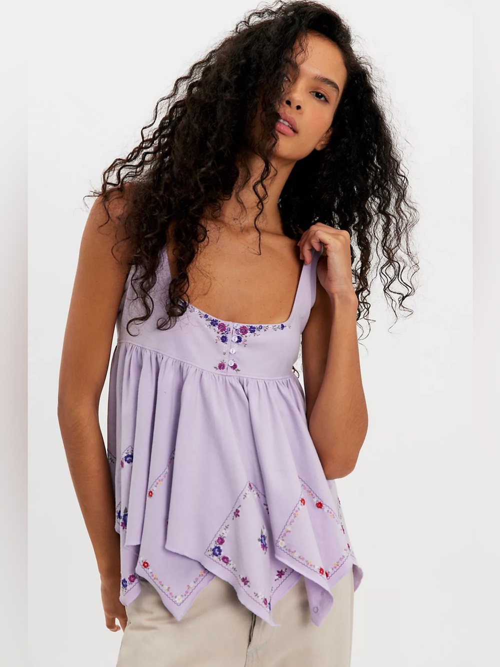 NWT! FP Free People Deja Vu Embroidered Babydoll Top Sz Small & Large